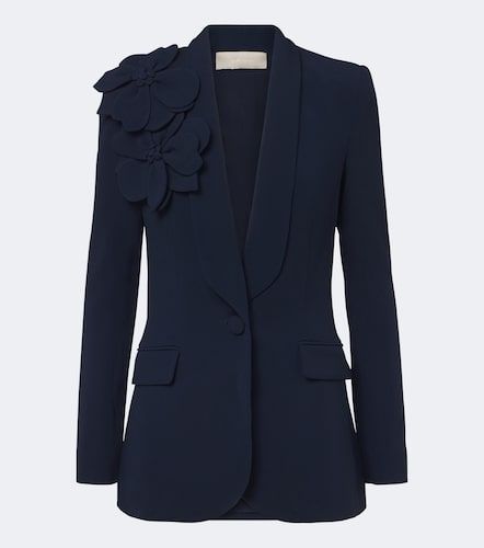 Blazer de cady con apliques florales - Elie Saab - Modalova