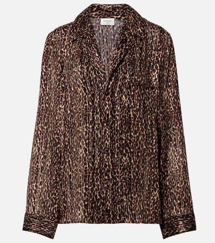 Leopard-print silk blouse - Saint Laurent - Modalova