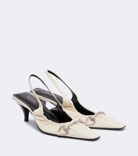 Vittoria Horsebit leather slingback pumps - Gucci - Modalova