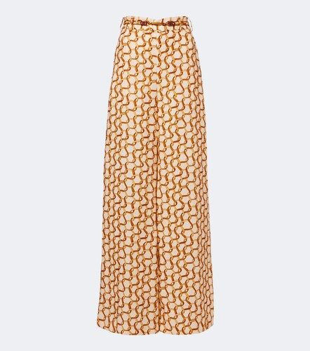 Belted printed linen wide-leg pants - Zimmermann - Modalova