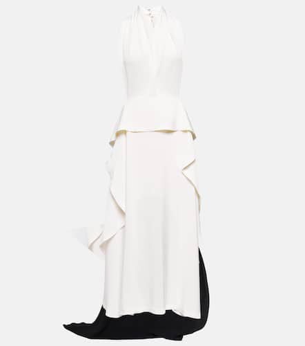 Cutout halterneck satin and crÃªpe gown - Victoria Beckham - Modalova