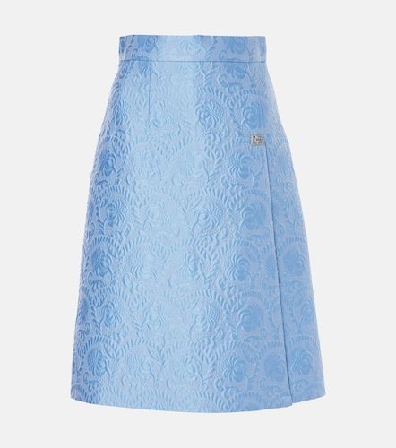 Gonna midi in misto cotone e seta jacquard - Dolce&Gabbana - Modalova