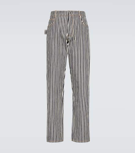 Pantaloni regular in cotone a righe - Bottega Veneta - Modalova