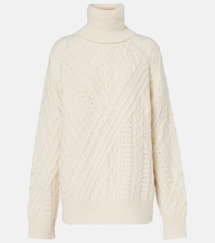 Cable-knit alpaca-blend turtleneck sweater - Saint Laurent - Modalova