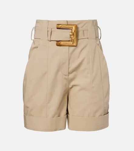 Belted cotton gabardine shorts - Balmain - Modalova