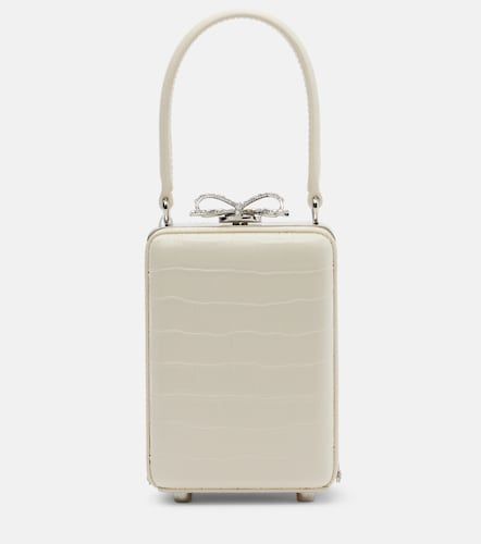 Micro croc-effect embellished leather tote bag - Self-Portrait - Modalova