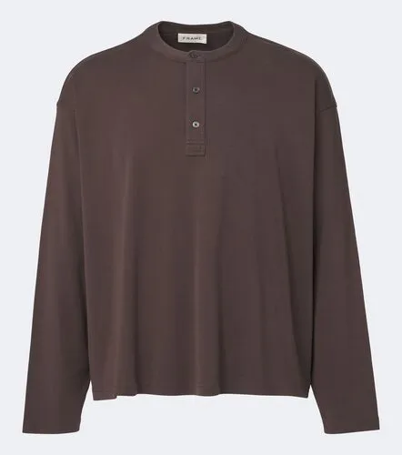 Frame Cotton jersey Henley shirt - Frame - Modalova