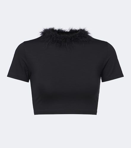 Gucci Crop top de jersey con plumas - Gucci - Modalova