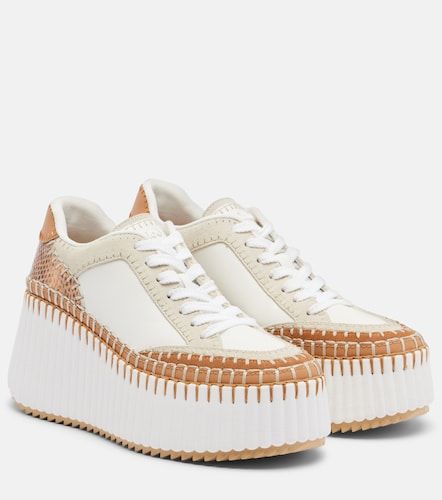 Nama leather-trimmed platform sneakers - Chloe - Modalova