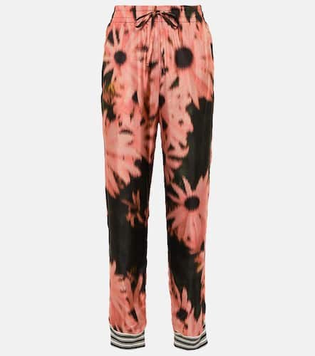 Floral silk and cotton pants - Dries Van Noten - Modalova