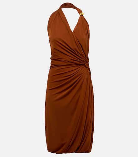 Drop gathered jersey midi dress - Bottega Veneta - Modalova