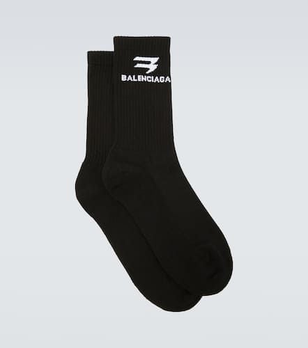 Balenciaga Logo ribbed-knit socks - Balenciaga - Modalova