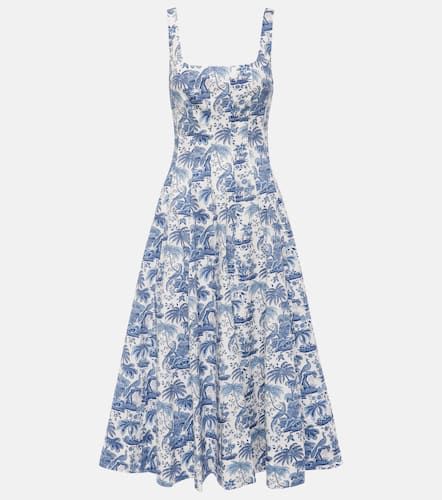 Wells printed cotton poplin midi dress - Staud - Modalova