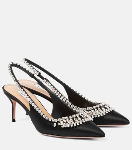 Crystal Crush satin slingback pumps - Aquazzura - Modalova