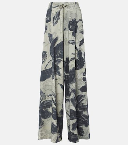 Floral cotton jersey sweatpants - Dries Van Noten - Modalova