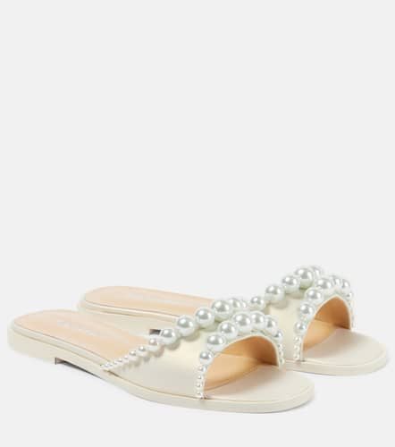 Sirene faux-pearl leather slides - Mach & Mach - Modalova