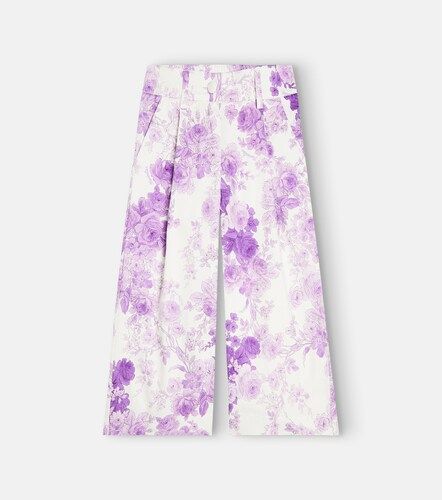 Pantalones anchos de algodón florales - Monnalisa - Modalova