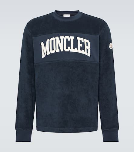 Embroidered cotton terry sweatshirt - Moncler - Modalova