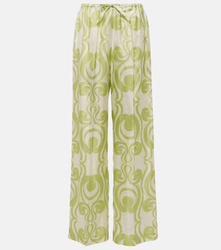 Printed silk wide-leg pants - Dries Van Noten - Modalova