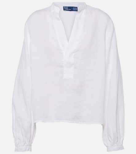 Blusa in lino con maniche a sbuffo - Polo Ralph Lauren - Modalova