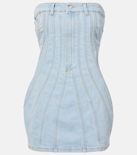 Mugler Abito bustier in denim - Mugler - Modalova
