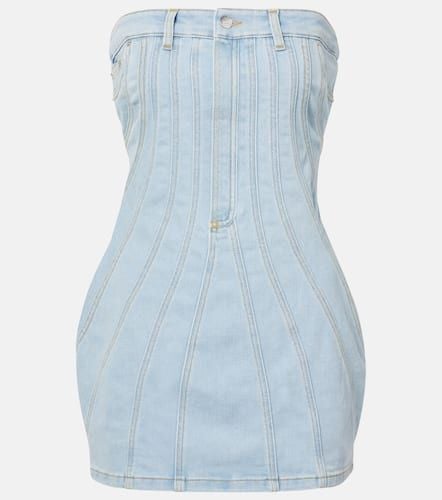 Mugler Paneled denim bustier dress - Mugler - Modalova