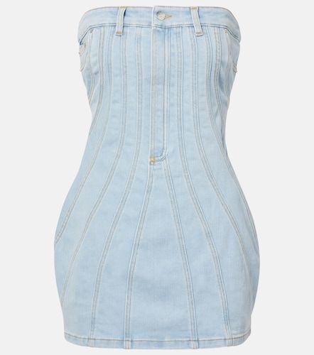 Vestido bustier en denim con paneles - Mugler - Modalova
