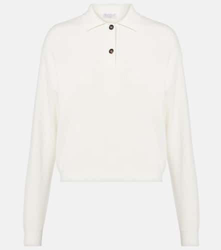 Ribbed-knit cotton polo sweater - Brunello Cucinelli - Modalova