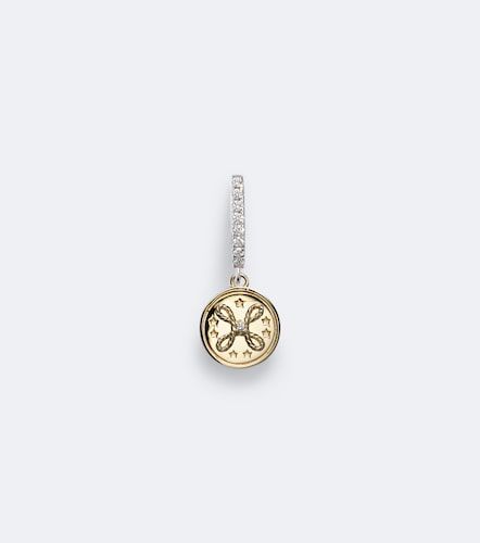 Pendiente individual True Love Mini de oro amarillo y blanco de 18 ct con diamantes - FoundRae - Modalova