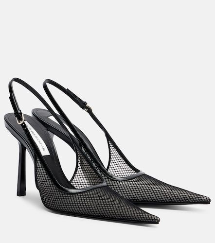 Pumps slingback in mesh con pelle - Victoria Beckham - Modalova