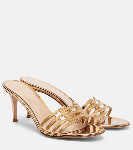 Metallic leather mules - Gianvito Rossi - Modalova