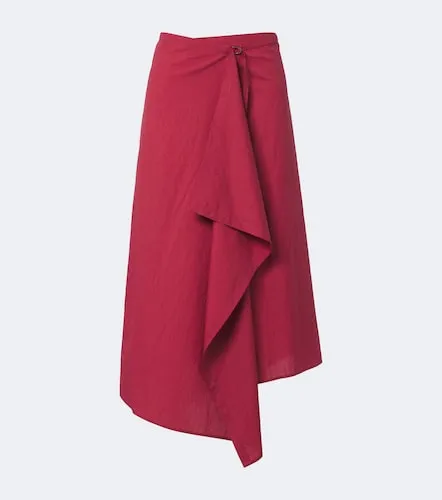 Draped cotton-blend wrap skirt - Brunello Cucinelli - Modalova