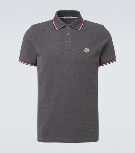 Polo de piqué de algodón con logo - Moncler - Modalova