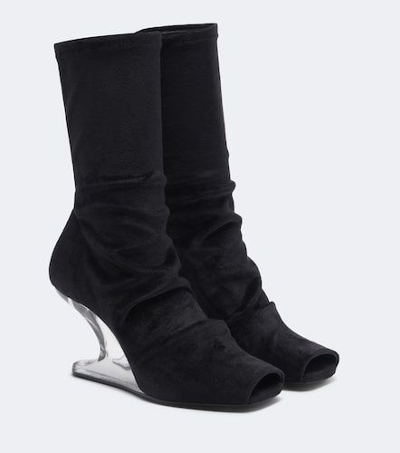 Cantilever velvet jersey ankle boots - Rick Owens - Modalova