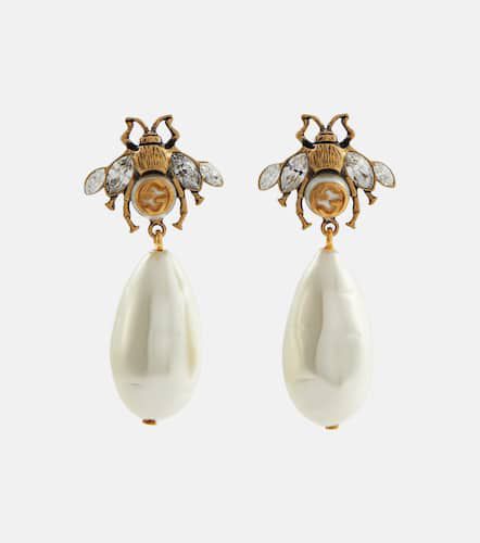 Gucci Brass and crystal earrings - Gucci - Modalova