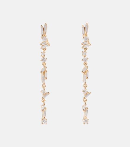 Iva 18kt gold drop earrings with diamonds - Suzanne Kalan - Modalova