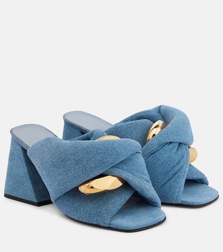 Mules de denim enroscado con cadena - JW Anderson - Modalova