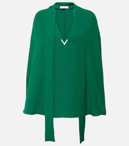 Blusa de seda con capa y cuello anudado - Valentino - Modalova