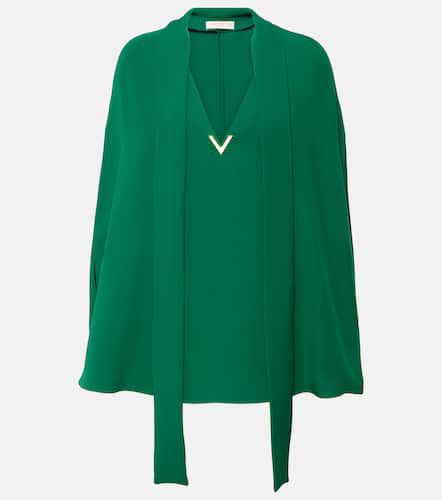 Caped tie-neck silk blouse - Valentino - Modalova