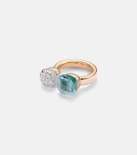 Nudo 18kt rose and white ring with topaz and diamonds - Pomellato - Modalova