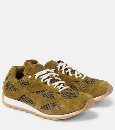 Orbit suede-trimmed mesh sneakers - Bottega Veneta - Modalova