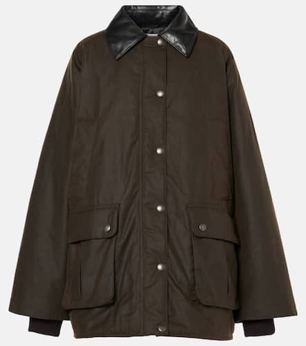 Waxed oversized canvas cotton jacket - Miu Miu - Modalova