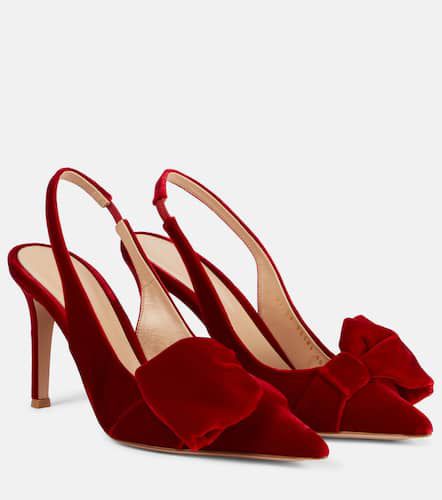 Bow-detail velvet slingback pumps - Gianvito Rossi - Modalova