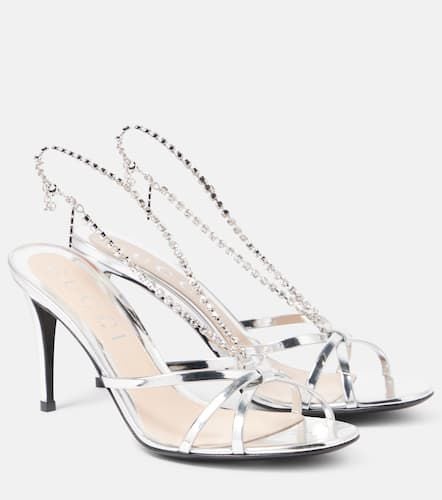 Heloise embellished metallic leather sandals - Gucci - Modalova