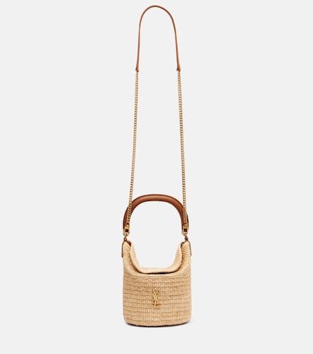 Gaby leather-trimmed raffia bucket bag - Saint Laurent - Modalova