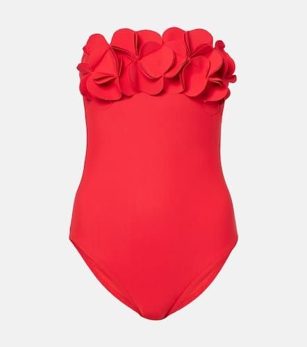 Tess floral-appliquÃ© bandeau swimsuit - Karla Colletto - Modalova