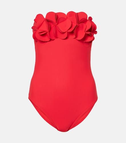 Tess floral-appliqu bandeau swimsuit - Karla Colletto - Modalova