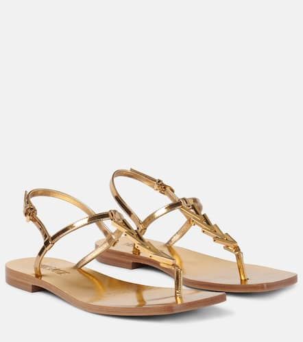 Metallic leather thong sandals - Versace - Modalova