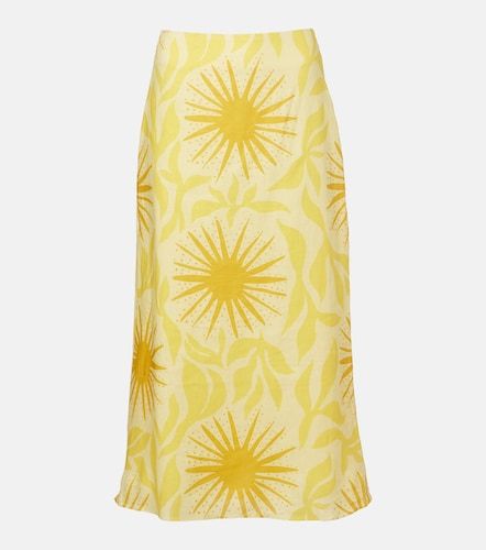 Fabiana printed linen midi skirt - Cala de la Cruz - Modalova