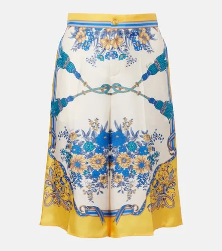 Floral silk twill Bermuda shorts - Gucci - Modalova